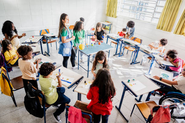 istock Students on painting on classroom at school 2166782274