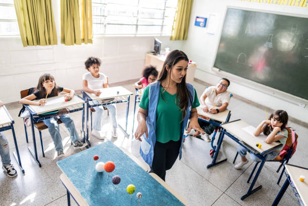istock Teacher teaching students on classroom at school 2166782795