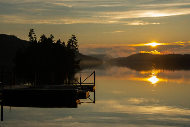 istock Sunset over a magnificent fishing lake 2166782987