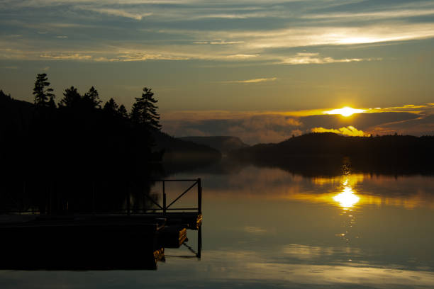 istock Sunset over a magnificent fishing lake 2166783013