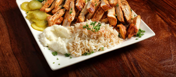 istock Chicken Shawarma dish with rice, Middle Eastern Food 2166785095