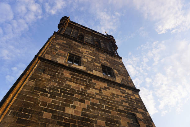 Low angle view of a tower against the sky