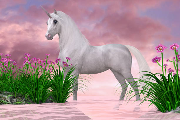 istock Unicorn and Pink Flowers 2166801261