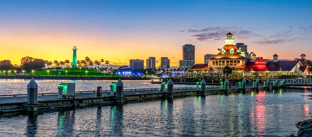 Long Beaach California bay sunset view