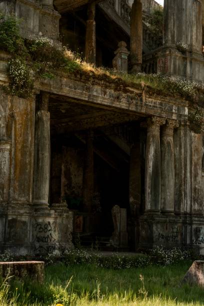 istock Abandoned historic building with overgrown grass in Concepcion, Chile. 2166803681