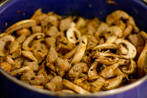 istock a bowl of cooked mushrooms, 2166804711
