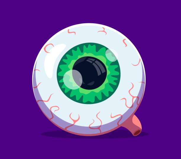 istock Halloween font, letter Q scary zombie dead eye 2166805958