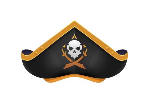 istock Cartoon pirate tricorn adorned with Jolly Roger 2166806106