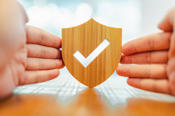 istock Shield icon. Housing insurance against impending loss and fire, building fire insurance concepts. 2166806530
