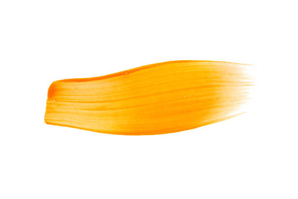 istock Orange brush stroke isolated on white background 2166810332
