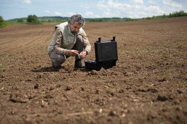istock Ecology & Regenerative Agriculture. Soil Study with Mobile Lab. 2166810341