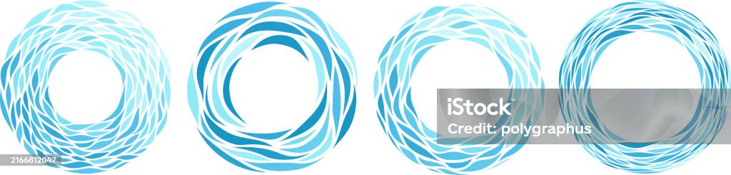 Wave Pattern Frame Circle Blue Circle Frames With Wave Pattern Stock Illustration - Download ...
