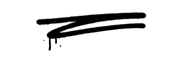 istock Urban graffiti grunge rough underline handdrawn brushstroke. Bold sprayed freehand stripe and paint shape. Street art doodle scribble. 2166817908
