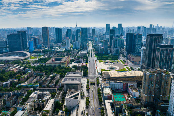 istock Chengdu city skyline aerial view,China 2166820982