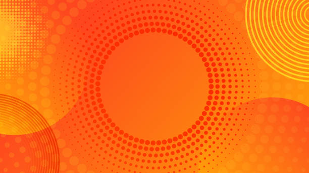 Abstract orange and red gradient geometric shape circle background. Modern futuristic background. Can be use for landing page, book covers, brochures, flyers, magazines, any brandings, banners, headers, presentations, and wallpaper backgrounds