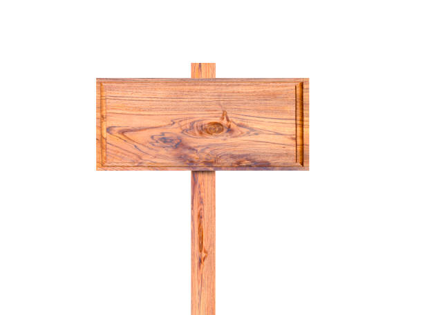 Wooden sign isolated on a white background
