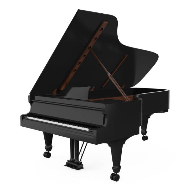 Black Grand Piano Isolated