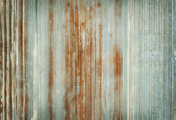istock Old zinc wall texture background, rusty on galvanized metal panel sheeting. 2166829270