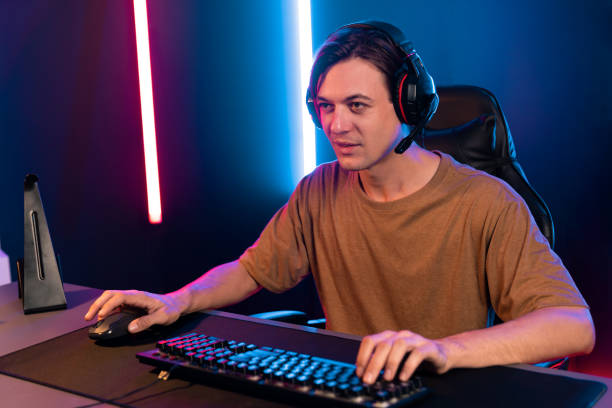 istock Host channel of smart streamer playing online game to be winner. Pecuniary. 2166830712
