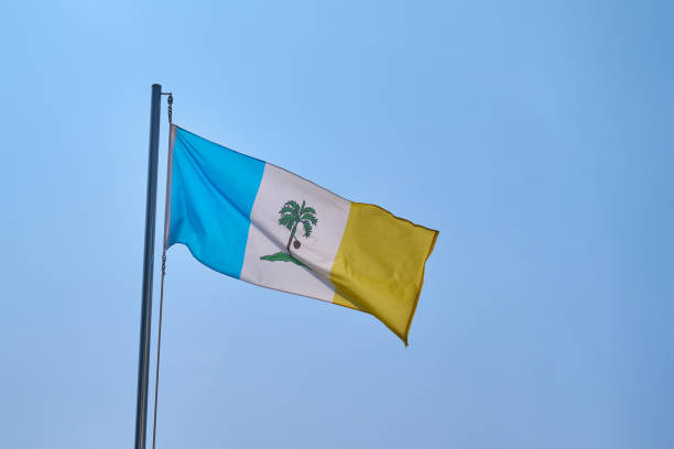 istock Penang Flag Flying Against Blue Sky 2166830959