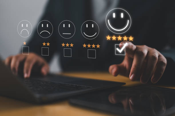 istock Customers using the laptop gave it a five-star gold satisfaction rating. Excellent level, business reputation rating, service quality. 2166831169