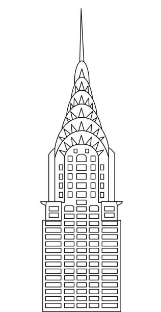 Chrysler Building vector illustration eps 10 Chrysler Building New York vector illustration eps 10 new york skyline drawing stock illustrations