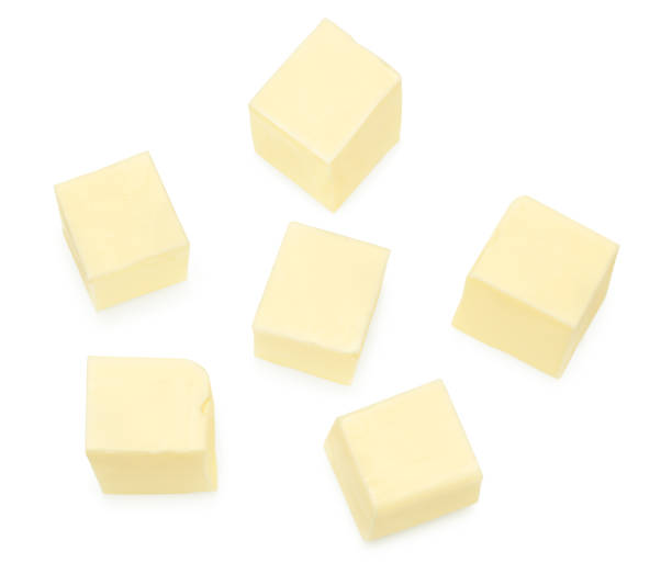 istock Pieces of butter isolated on white background. clipping path 2166833243