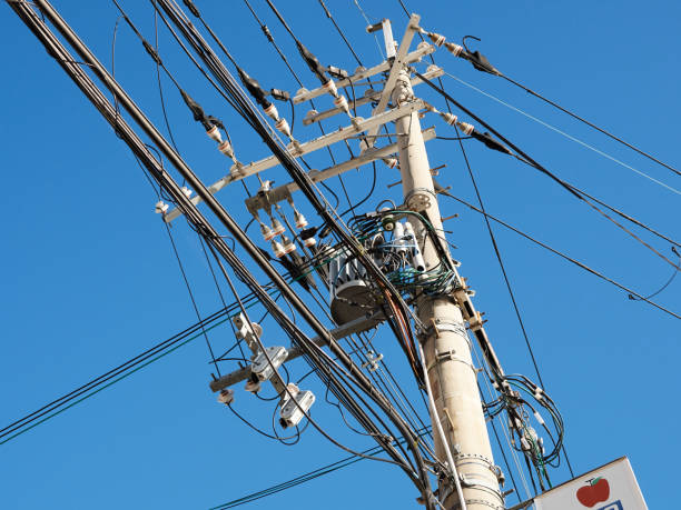 istock Telephone poles under the blue sky 2166838342