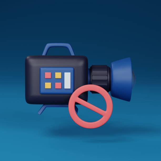 No Record icons. Explore the forbidden realms of video, photo, and phone recording. Perfect for conveying the importance of digital privacy and security. 3D render illustration