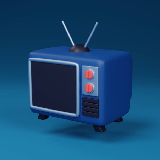 Retro TV iconic symbol of nostalgia and classic entertainment. Perfect for vintage design projects and media concepts. 3D render illustration