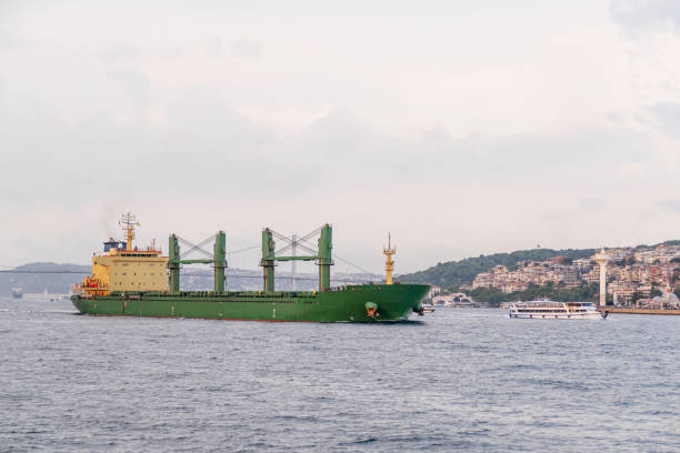 istock A cargo ship navigates the Bosphorus near Istanbul's coastline, showcasing 2166840623
