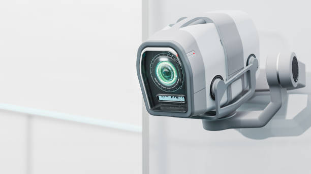 istock Security CCTV camera. Scan the area for surveillance purposes. 2166846380