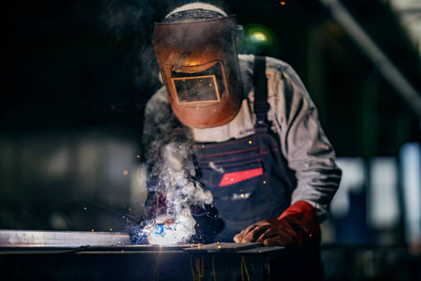 istock A heavy industry worker is welding at metallurgy factory. 2166850188