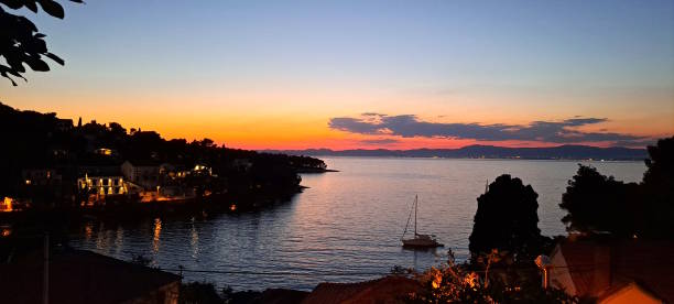 istock A View over Splitska Bay and Distant Split, with the Sun Already Set 2166851602