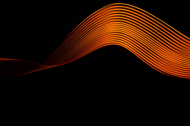 Abstract technology banner design. Digital neon lines on black background. High quality photo