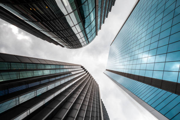 istock Modern skyscrapers in London, low angle view 2166855462