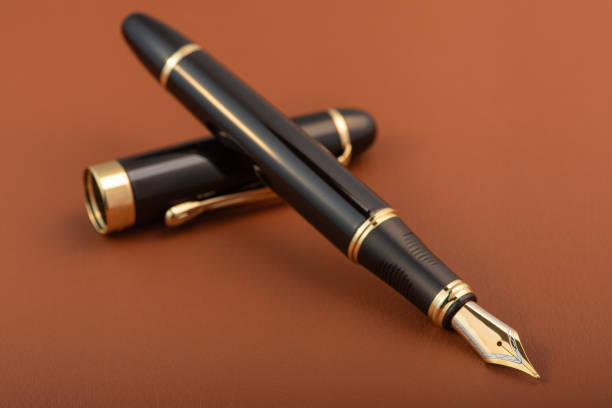Fountain pen on white background.