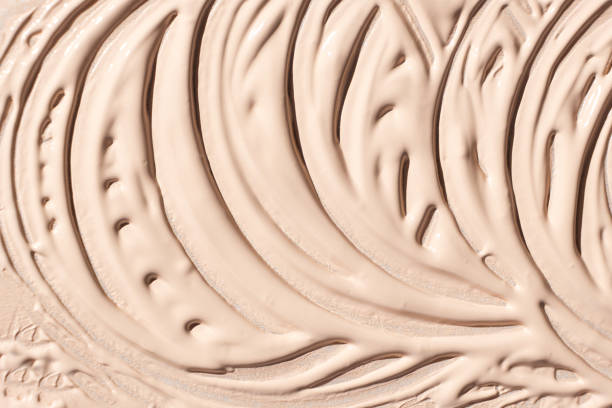 istock Abstract delicate minimalist beige background, cosmetic cream stroke. 2166860384