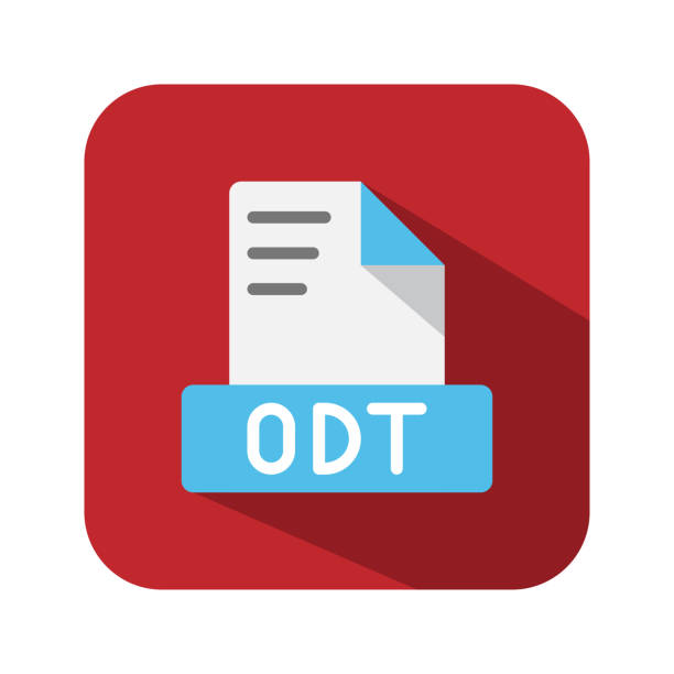 ODT text flat icons. symbol document files, archive, extension, file type. Can be used for websites, software, UI and mobile apps. File format flat icon. symbol document files type. Can be used for websites, software, UI and mobile apps. odt stock illustrations
