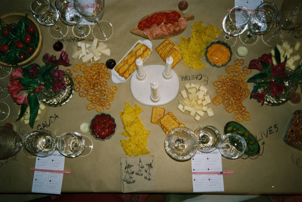 istock Close-up of a table prepared for wine tasting 2166865064