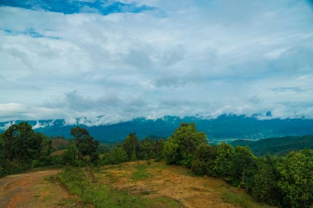 istock A beautiful mountain range with a cloudy sky in the background 2166865600