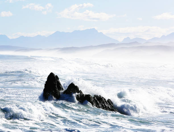 Powerful sea on the coastline of the Southern Cape, not far from Cape Town, South Africa.