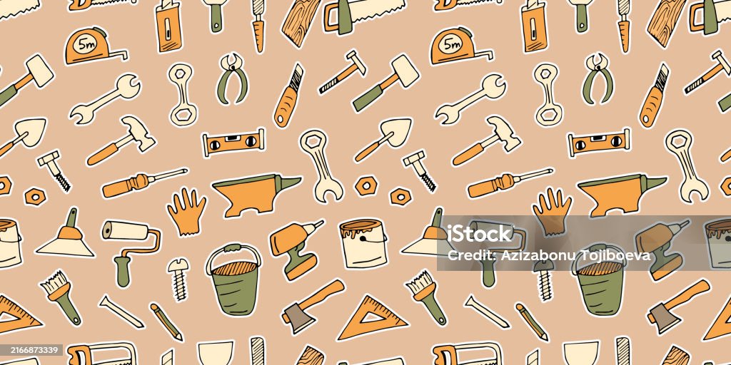 Tools Pattern Stock Illustration - Download Image Now - Backgrounds ...