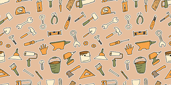Tools Pattern Stock Illustration - Download Image Now - Backgrounds ...