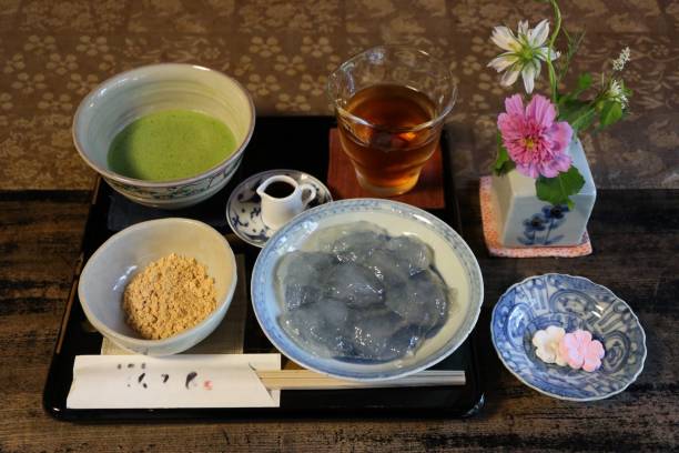 istock Matcha tea and kuzumochi (Japanese dessert) in Nara, Japan 2166874590