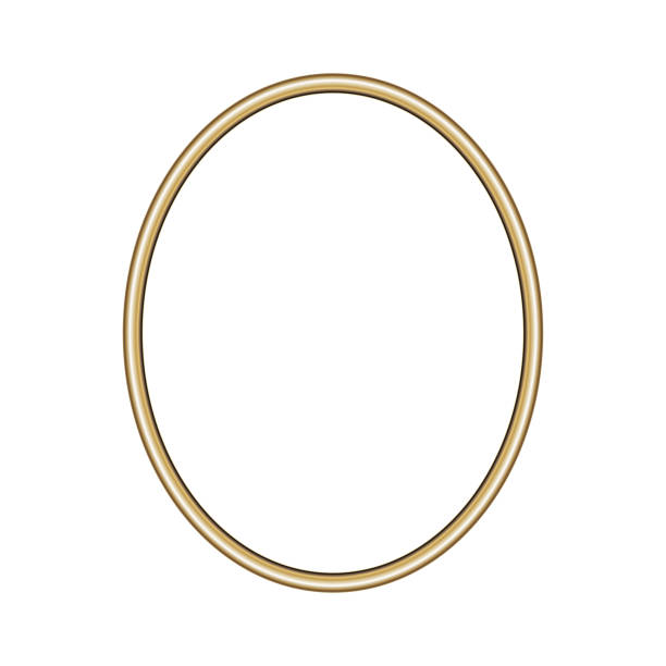 istock Oval gold frame. Isolated luxury oval golden border. Gold ellipse frame mockup design element. Vector illustration. 2166881839
