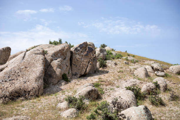 istock A rocky hillside with a few plants growing on it 2166882189