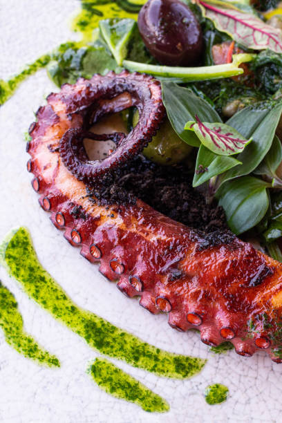 istock Restaurant dish, osminigo tentacles close-up 2166889095