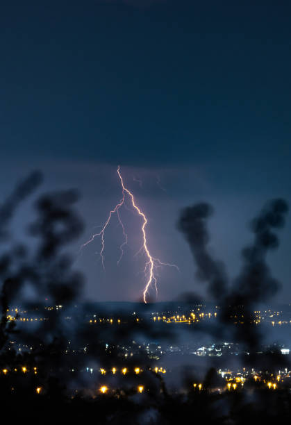 Lightings on night sky.Zagreb - Croatia.