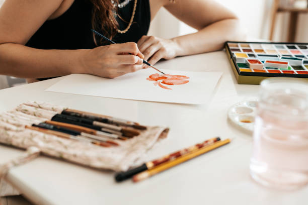 istock woman drawing with watercolors 2166891321
